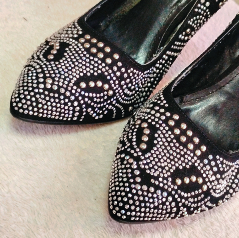 Shiekh Elegant Black Heels Covered In Rhinestone - Picture 6 of 17